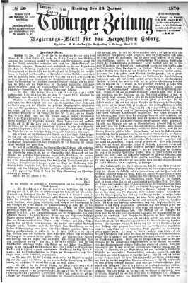 Coburger Zeitung Dienstag 25. Januar 1876