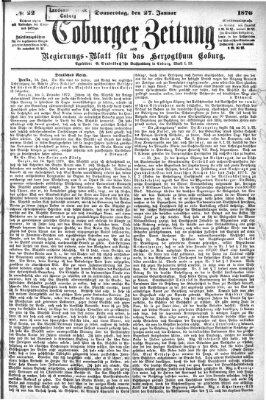 Coburger Zeitung Donnerstag 27. Januar 1876