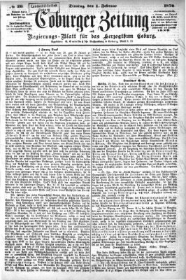 Coburger Zeitung Dienstag 1. Februar 1876