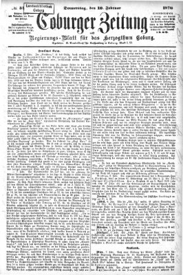 Coburger Zeitung Donnerstag 10. Februar 1876