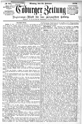 Coburger Zeitung Montag 21. Februar 1876