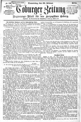 Coburger Zeitung Donnerstag 24. Februar 1876