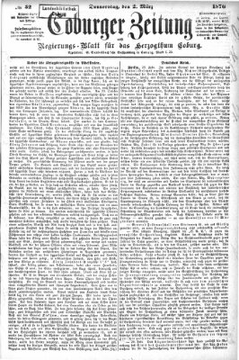 Coburger Zeitung Donnerstag 2. März 1876