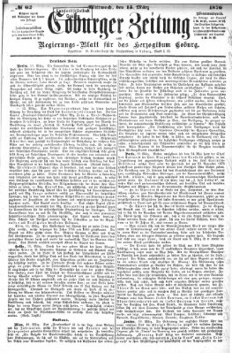 Coburger Zeitung Mittwoch 15. März 1876