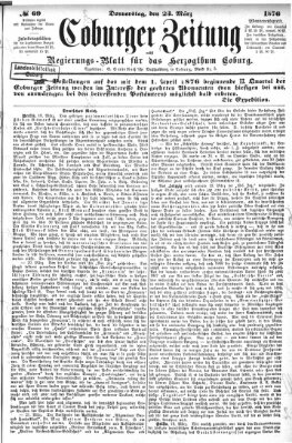 Coburger Zeitung Donnerstag 23. März 1876