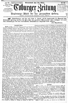 Coburger Zeitung Samstag 25. März 1876