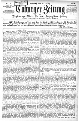 Coburger Zeitung Montag 27. März 1876