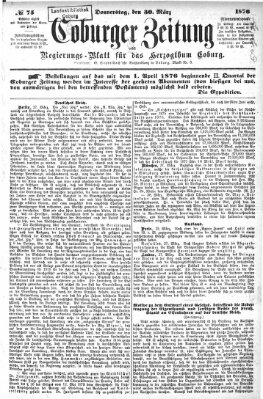 Coburger Zeitung Donnerstag 30. März 1876