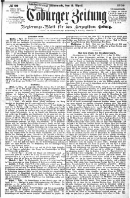 Coburger Zeitung Mittwoch 5. April 1876