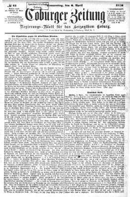 Coburger Zeitung Donnerstag 6. April 1876