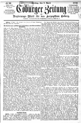 Coburger Zeitung Freitag 7. April 1876