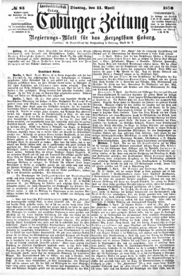 Coburger Zeitung Dienstag 11. April 1876