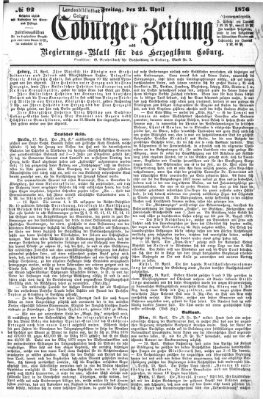 Coburger Zeitung Freitag 21. April 1876