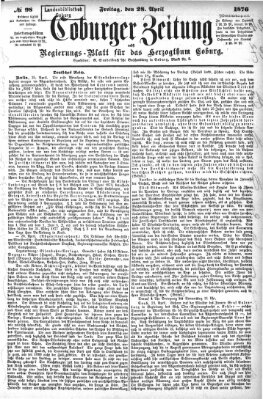 Coburger Zeitung Freitag 28. April 1876