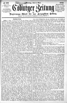 Coburger Zeitung Montag 1. Mai 1876