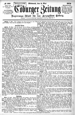 Coburger Zeitung Mittwoch 3. Mai 1876