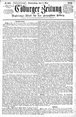 Coburger Zeitung Donnerstag 4. Mai 1876