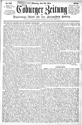 Coburger Zeitung Montag 15. Mai 1876