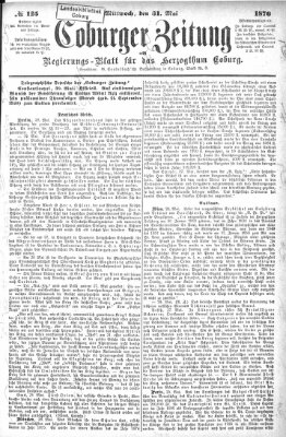 Coburger Zeitung Mittwoch 31. Mai 1876