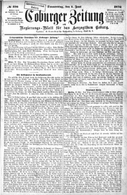 Coburger Zeitung Donnerstag 1. Juni 1876