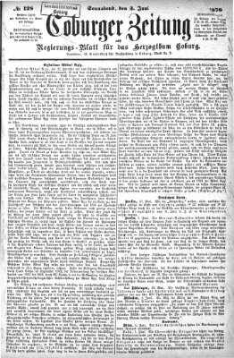 Coburger Zeitung Samstag 3. Juni 1876