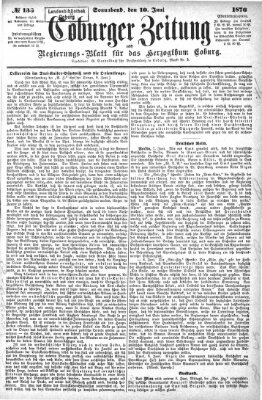Coburger Zeitung Samstag 10. Juni 1876