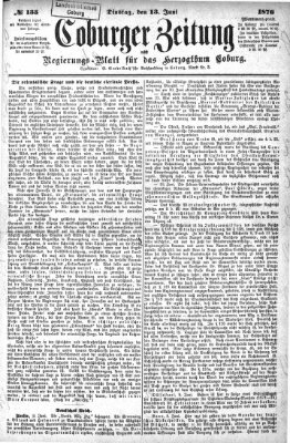 Coburger Zeitung Dienstag 13. Juni 1876