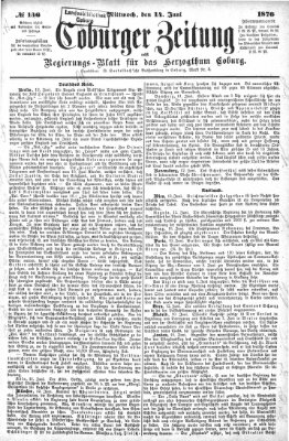 Coburger Zeitung Mittwoch 14. Juni 1876