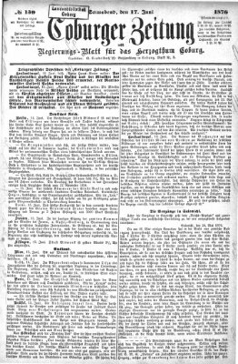 Coburger Zeitung Samstag 17. Juni 1876