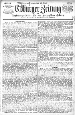 Coburger Zeitung Montag 19. Juni 1876