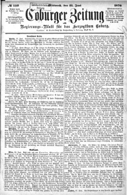 Coburger Zeitung Mittwoch 21. Juni 1876