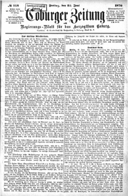 Coburger Zeitung Freitag 23. Juni 1876