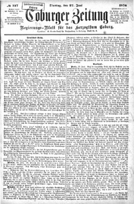 Coburger Zeitung Dienstag 27. Juni 1876