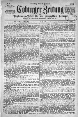 Coburger Zeitung Dienstag 2. Januar 1877