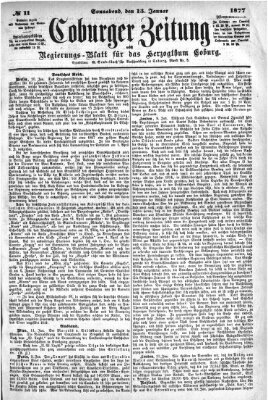 Coburger Zeitung Samstag 13. Januar 1877