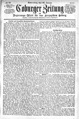 Coburger Zeitung Donnerstag 25. Januar 1877