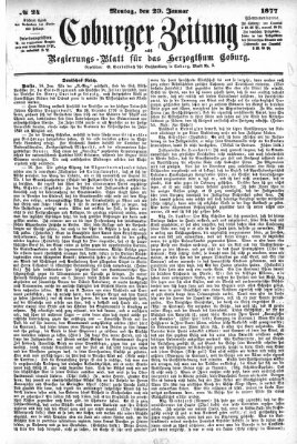 Coburger Zeitung Montag 29. Januar 1877