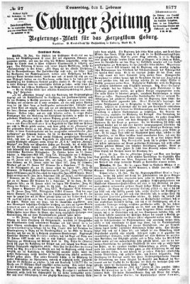 Coburger Zeitung Donnerstag 1. Februar 1877