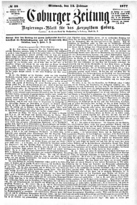 Coburger Zeitung Mittwoch 14. Februar 1877