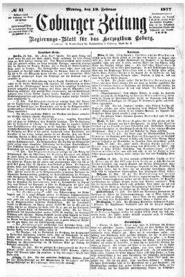 Coburger Zeitung Montag 19. Februar 1877