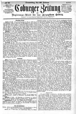 Coburger Zeitung Donnerstag 22. Februar 1877