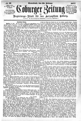 Coburger Zeitung Samstag 24. Februar 1877