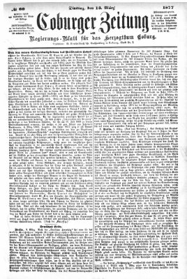 Coburger Zeitung Dienstag 13. März 1877