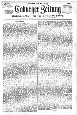 Coburger Zeitung Mittwoch 14. März 1877