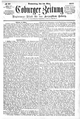 Coburger Zeitung Donnerstag 15. März 1877