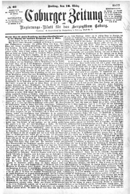 Coburger Zeitung Freitag 16. März 1877