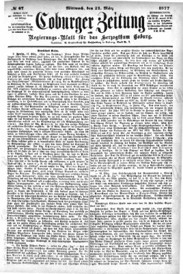 Coburger Zeitung Mittwoch 21. März 1877