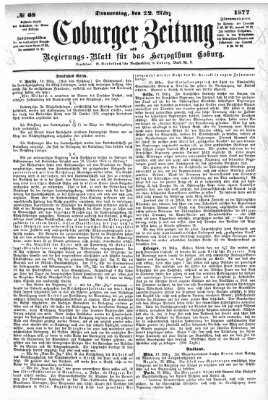 Coburger Zeitung Donnerstag 22. März 1877