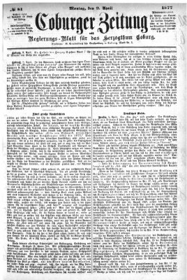 Coburger Zeitung Montag 9. April 1877