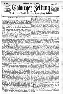 Coburger Zeitung Mittwoch 11. April 1877